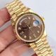(EW Factory )Swiss Grade Rolex Day Date ETA3255 Watch Gold President Brown Diamond Dial (2)_th.jpg